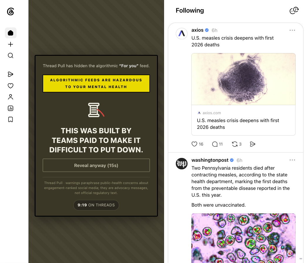 A different Thread Pull warning about engagement-driven design
